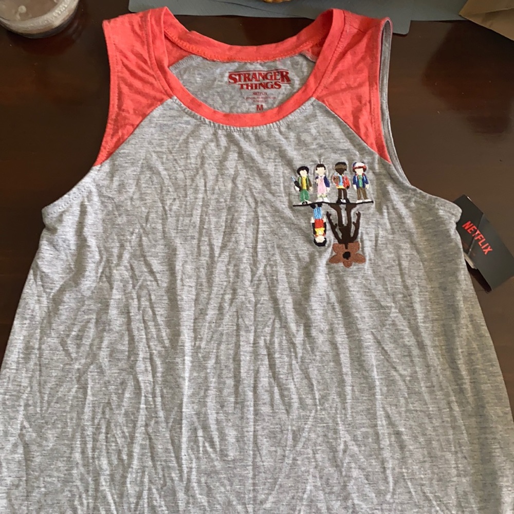 Grey Stranger Things tank top